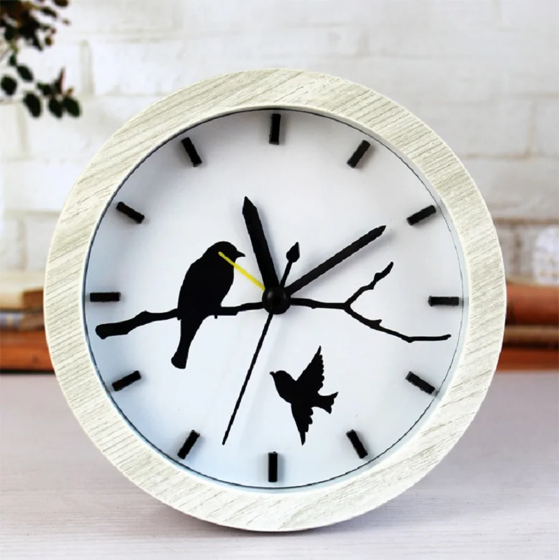 Цифровой настольные часы будильник Винтаж часы reloj klok домашний декор электронные настольные часы автомобильные часы один пластик - Цвет: Белый