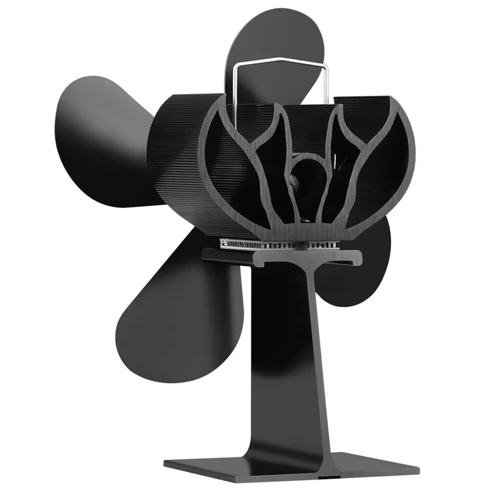 Деревянный обогреватель 4 лопастей печь экологический вентилятор для камина