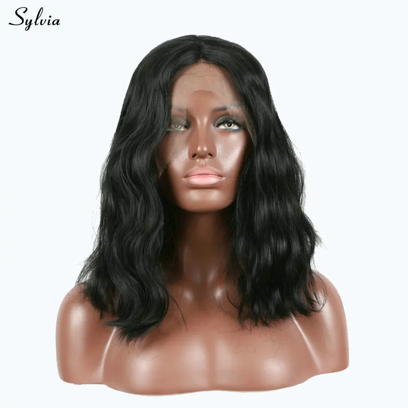 Sylvia короткий парик-Боб естественная волна мягкий синтетический парик фронта