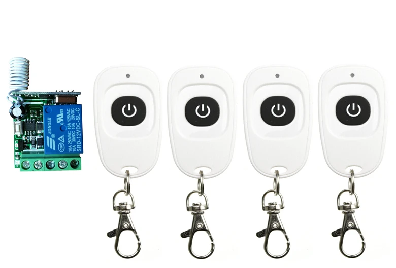 DC 12 v mini wireless переключатель системы дистанционного управления 1X приемник + 4X