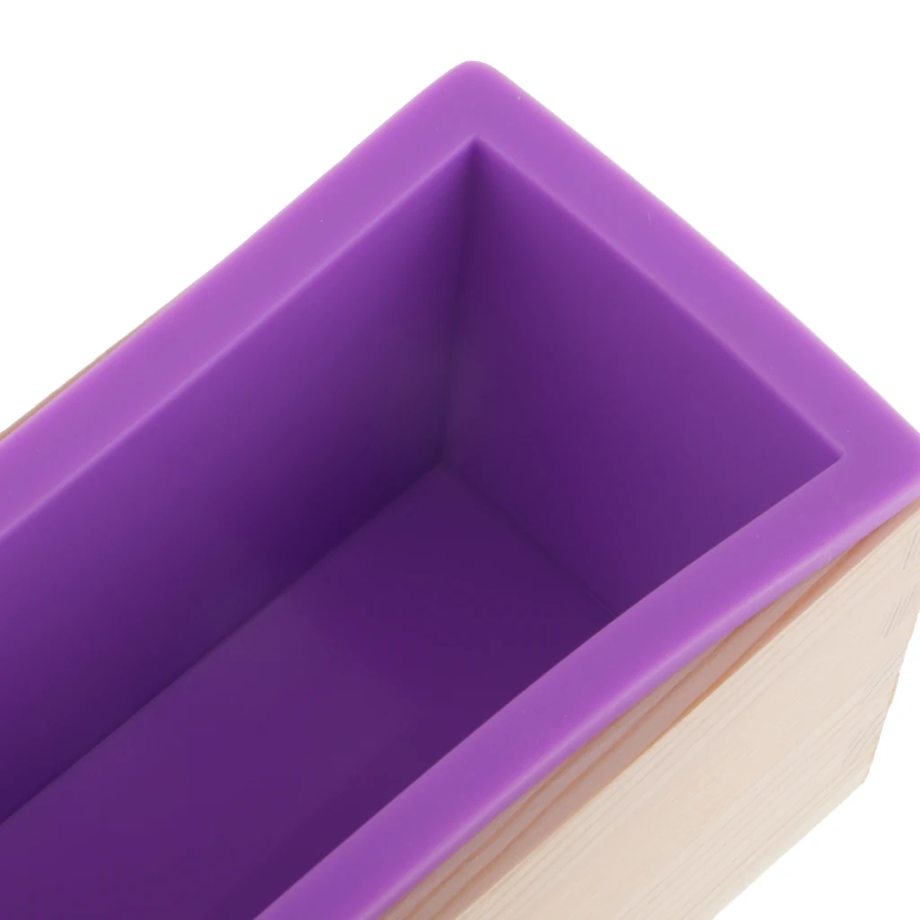 

2pcs/set Wooden Stainless Steel Soap Cutter with Wire Slicer + Rectangle Silicone Soap Making Loaf Mould 900ml