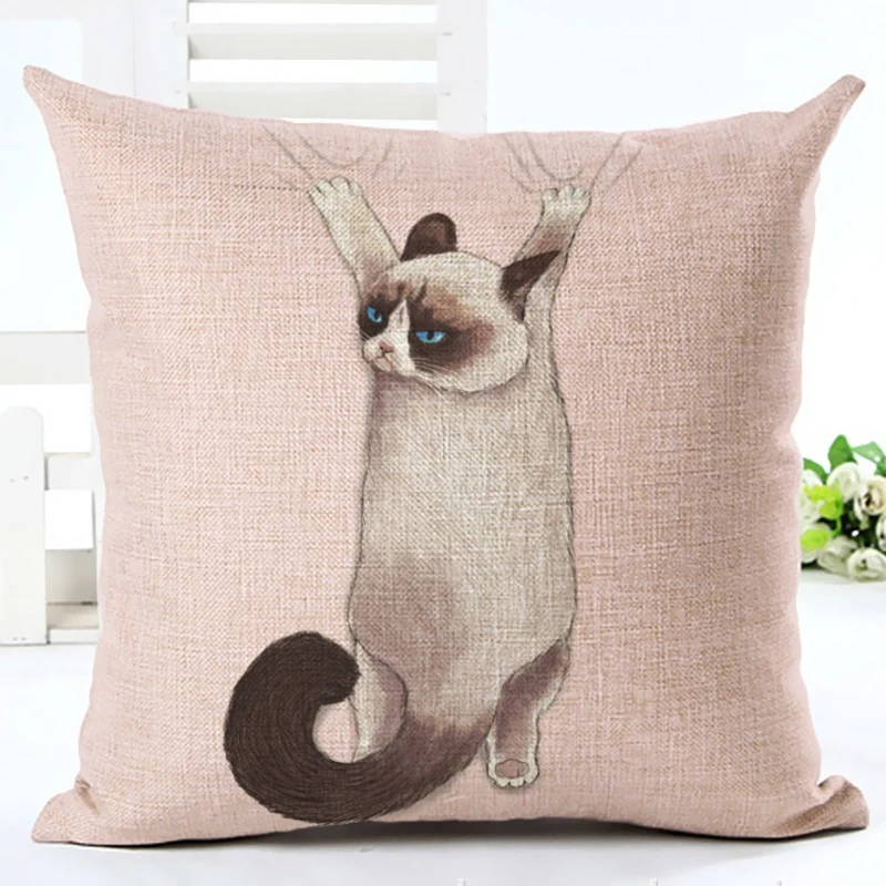 Модный Чехол на подушку с цифровой печатью милый рисунок кошки наволочка