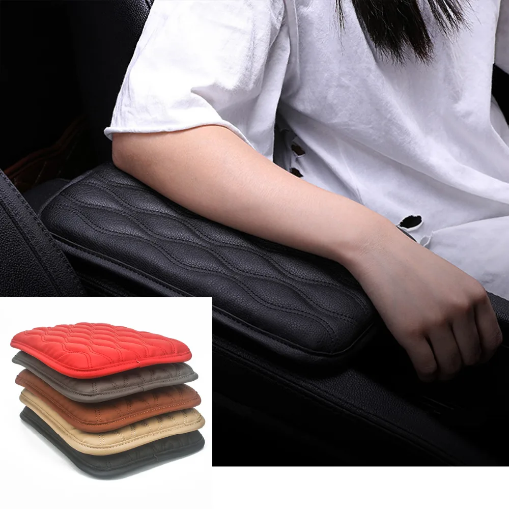 Leather Car Armrest Pad Covers Universal Center Console Auto Seat Armrests Box Pads Black Storage Protection Cushion | Автомобили и
