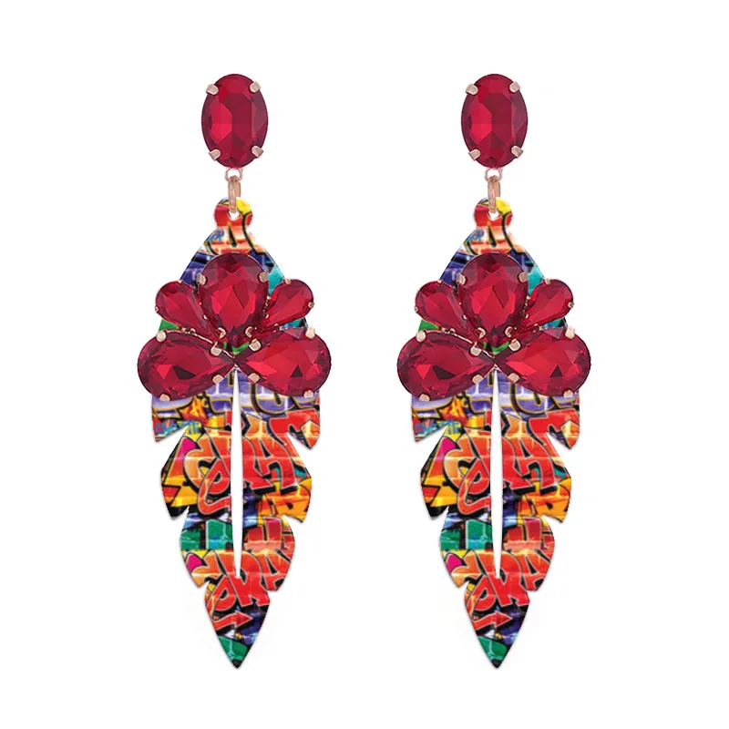 Sehuoran Oorbellen Висячие серьги для женщин Серьги Pendientes Mujer Moda Brinco модные ювелирные изделия массивные Серьги Подарки - Окраска металла: Red Letter