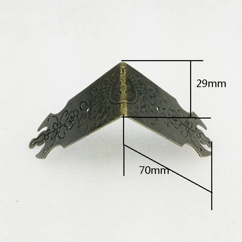 Винтаж Чемодан Чехол Коробка угловой резной узор углов декоративное ремесло