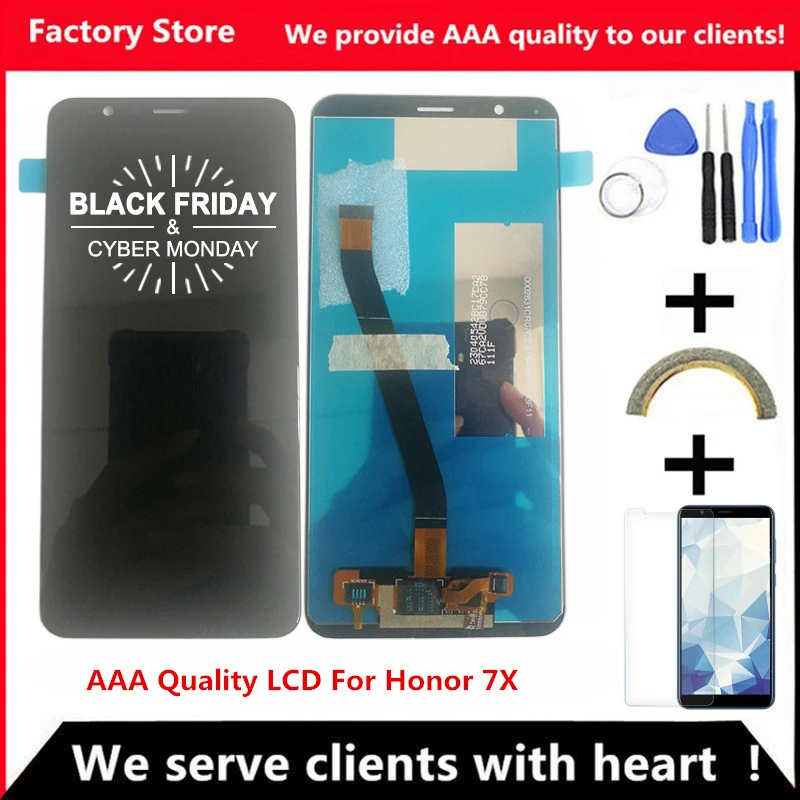 Высококачественный ЖК дисплей с рамкой для Huawei Honor 7X замена экрана дигитайзер в