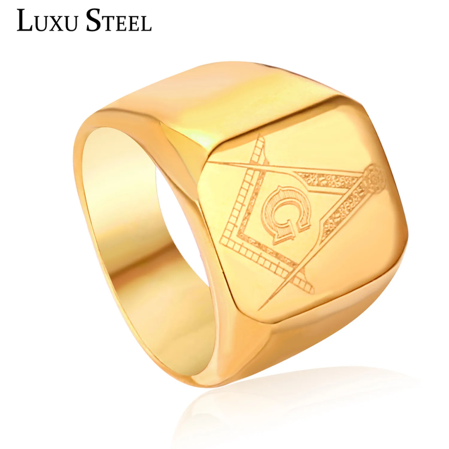 Роскошные кольца для мужчин и женщин из нержавеющей стали золотого цвета круглые