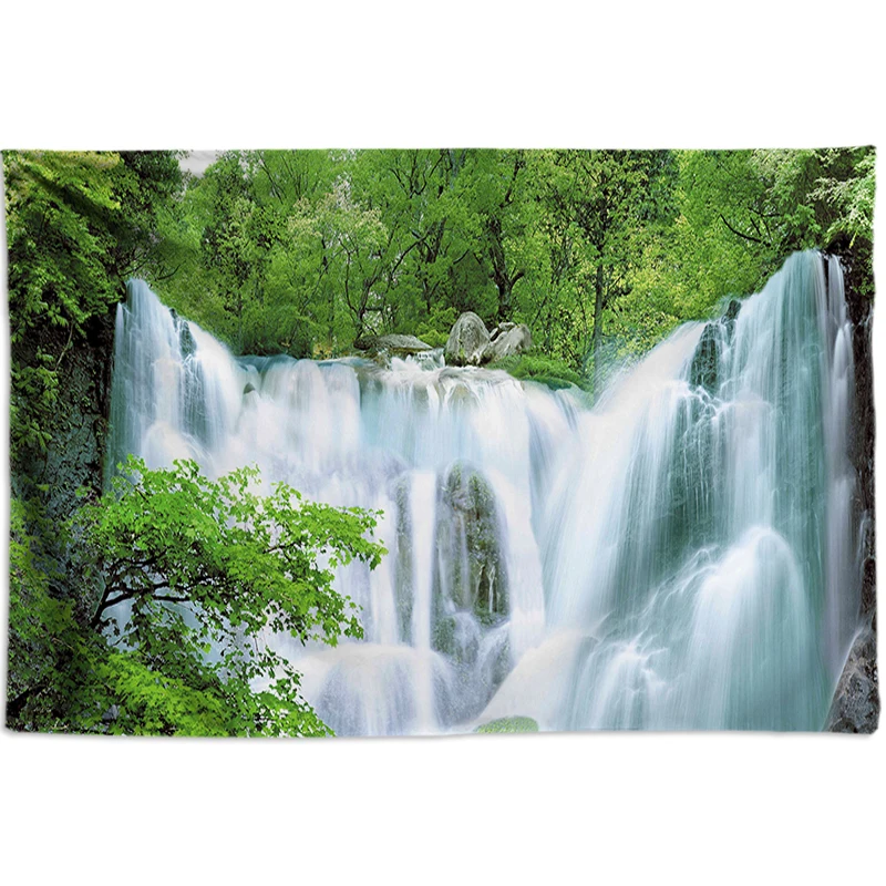 Зеленый Свежий Природный лес Настенный 3D настенный гобелен гобелены в стиле бохо