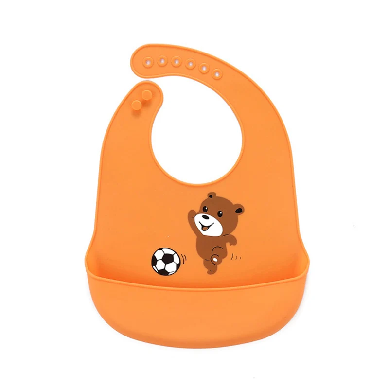 style 1 bear Мультяшные детские нагрудники водонепроницаемые Baberos силиконовые дети девочка нагрудник для мальчика регулируемое питание новорожденного вещи слюнявчик Bavoir - Цвет: style 1 bear