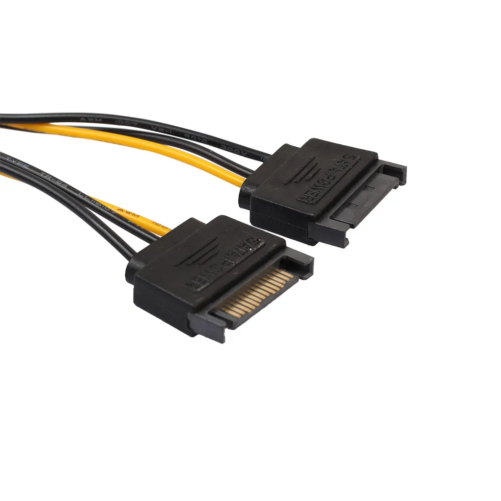 Кабель адаптера питания SATA 15 Pin папа к PCI E Express 6Pin видео карта кабель Прямая