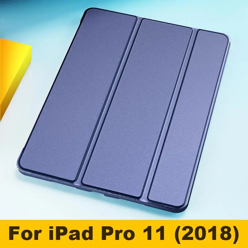 For Pro 11 Navy Тонкий кожаный силиконовый чехол для Apple iPad Pro 11 для iPad Pro 10,5 Умный Магнитный чехол для iPad 9,7 Funda Coque - Цвет: For Pro 11 Navy