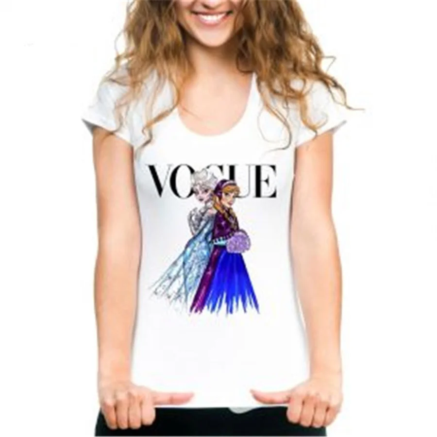 Женская футболка с принтом AULEAD VOGUE в стиле панк Повседневная коротким рукавом