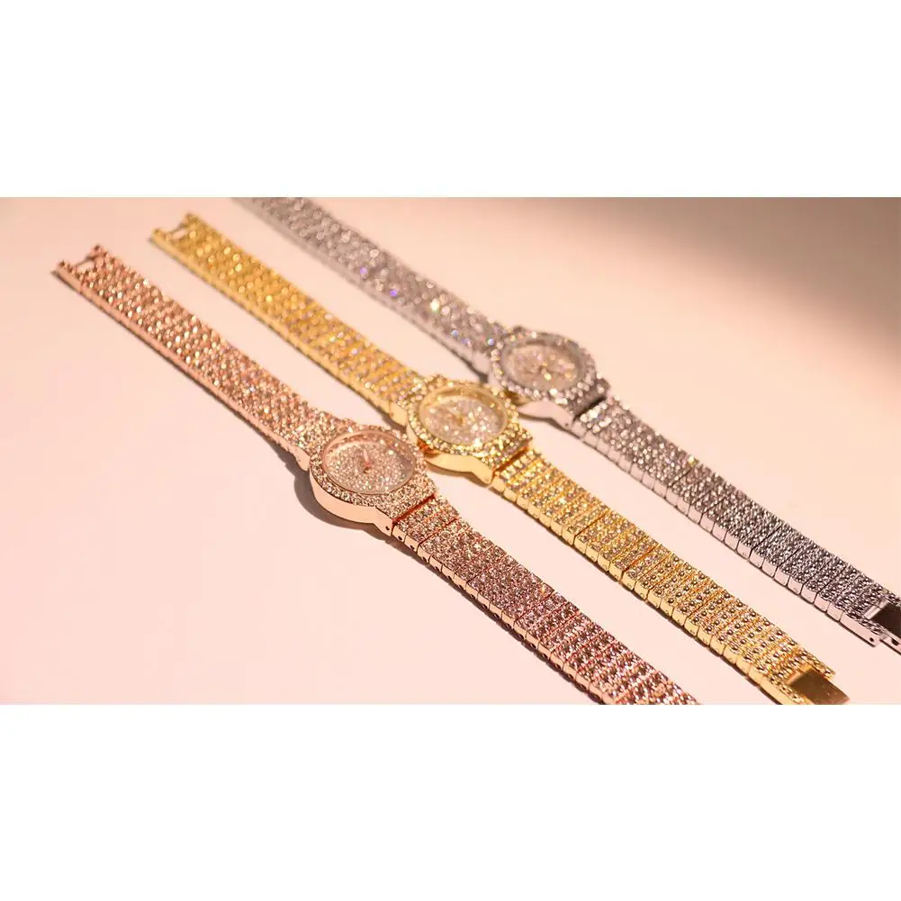 LinTimes Women Elegant Luxury Watches Bracelet Shimmer Crystal Quartz Wristwatch reloj mujer Clock