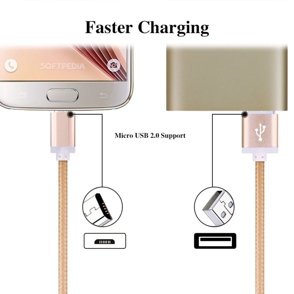 Микро USB кабель 2.4A Max устройство для быстрой зарядки шнур Huawei Honor Play 8A / Enjoy 9 Y7 Pro P Smart