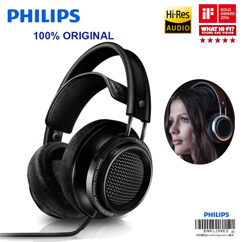 Профессиональные наушники Philips Fidelio X2HR с приводом высокой мощности 50 мм для