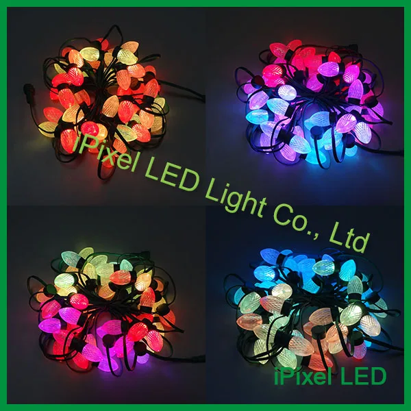 

D24 Strawberry shape dream color addressable led pixel string light smd 5050 3leds/pcs