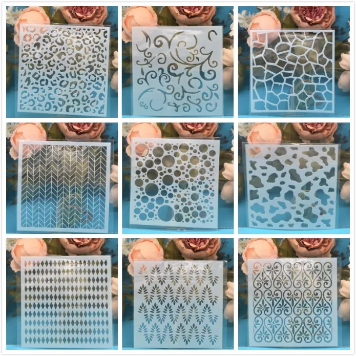 

9Pcs/Set 13cm Bubble Texture DIY Craft Layering Stencils Painting Scrapbooking Stamping Embossing Album Paper Card Template