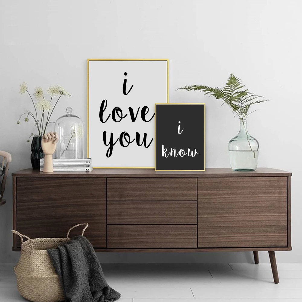 Я люблю тебя я знаю холст принт любовь цитата знаки живопись мульти искусство