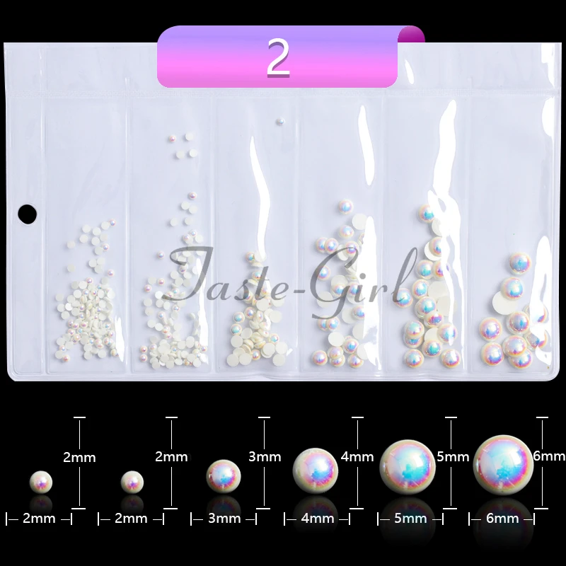 6 сетки/упаковка круглый квадратный жемчуг плоская задняя 3D Белый AB имитация жемчуга Украшение для ногтей украшения для ногтей маникюр Дизайн DIY Инструменты
