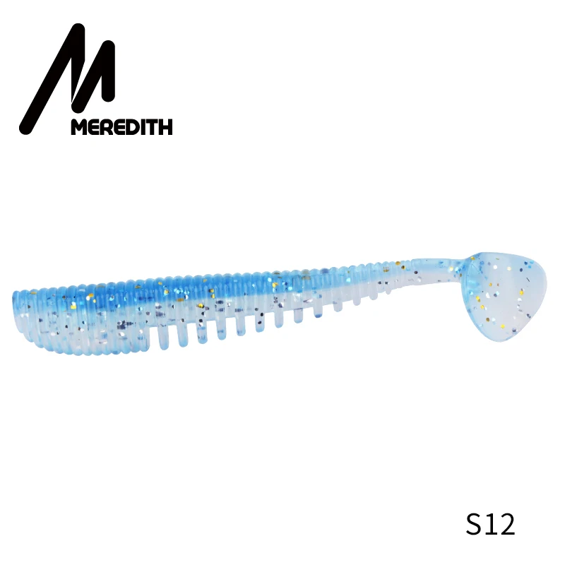 S12 MEREDITH, 4 шт., наживка Awaruna, мягкие приманки, 13 см, 10,4 г, приманка для ловли карпа, Iscas, искусственный яркий свимбейт в форме червя, блесна - Цвет: S12