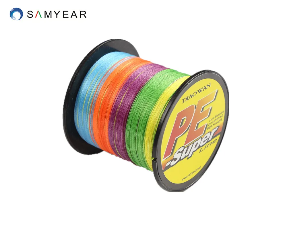 multicolor Промо-акция! 4 нити 300 м 10-100LB PE плетеная леска супер сильная многоволоконная леска много цвета на выбор-DIAOWAN - Цвет: multicolor