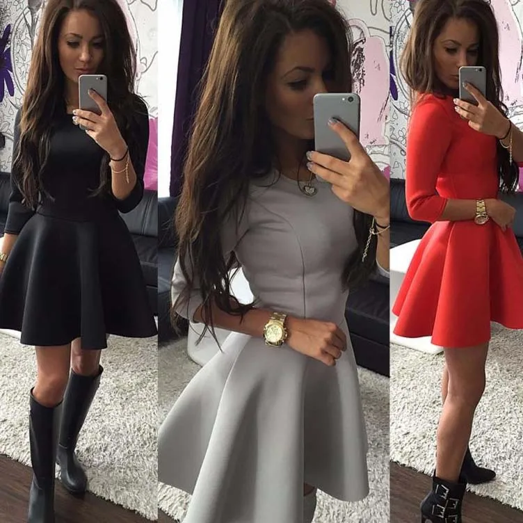 Бесплатная доставка 2015 новая горячая осень с длинными рукавами платье принцессы