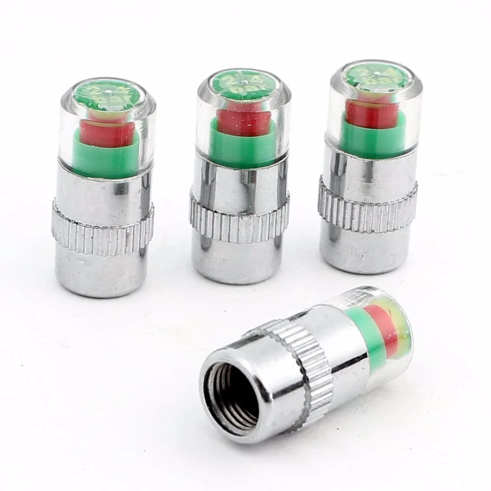 

4 PCS/Lot 2.4 Bar Car Auto Tire Pressure Monitor Valve Stem Caps Cover Sensor Indicator Alert alarm