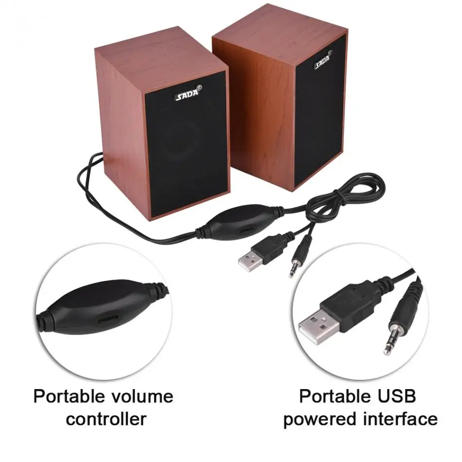 V-160, книжная полка, динамик, USB, 3,5 мм, проводные мини компьютерные колонки, бас-колонка, стерео, деревянный динамик, чехол, ПК, динамик для ноутбука, телефона