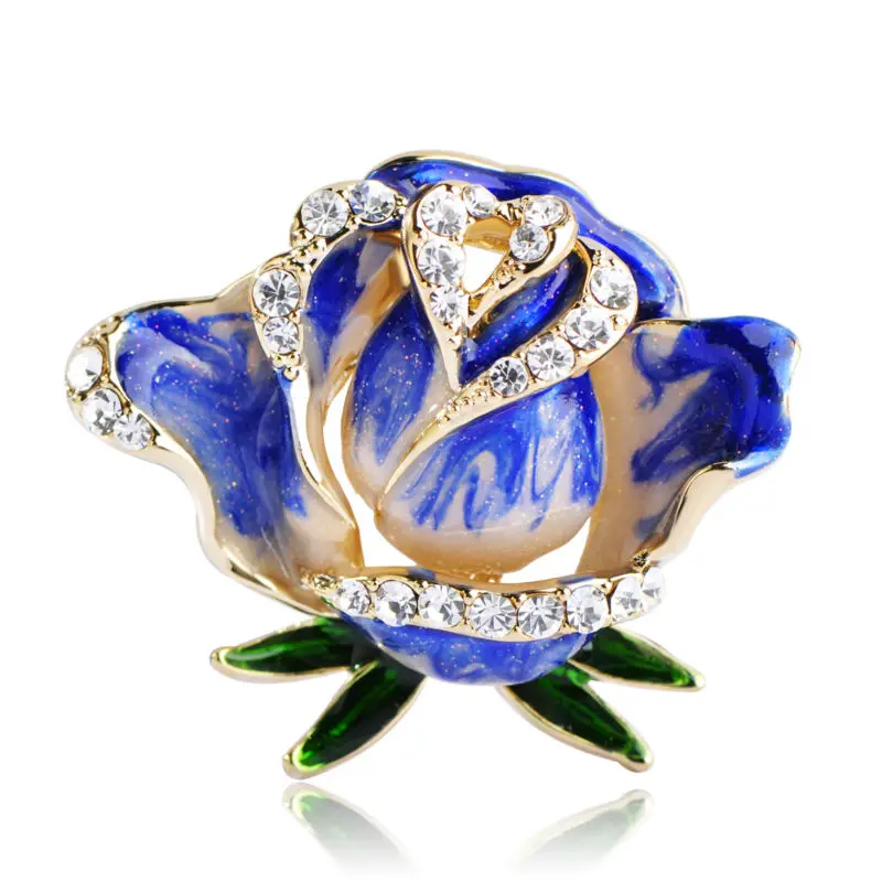 Эмаль красный Роза броши золото Цвет одежды Аксессуары бутоньерка для мужчин и