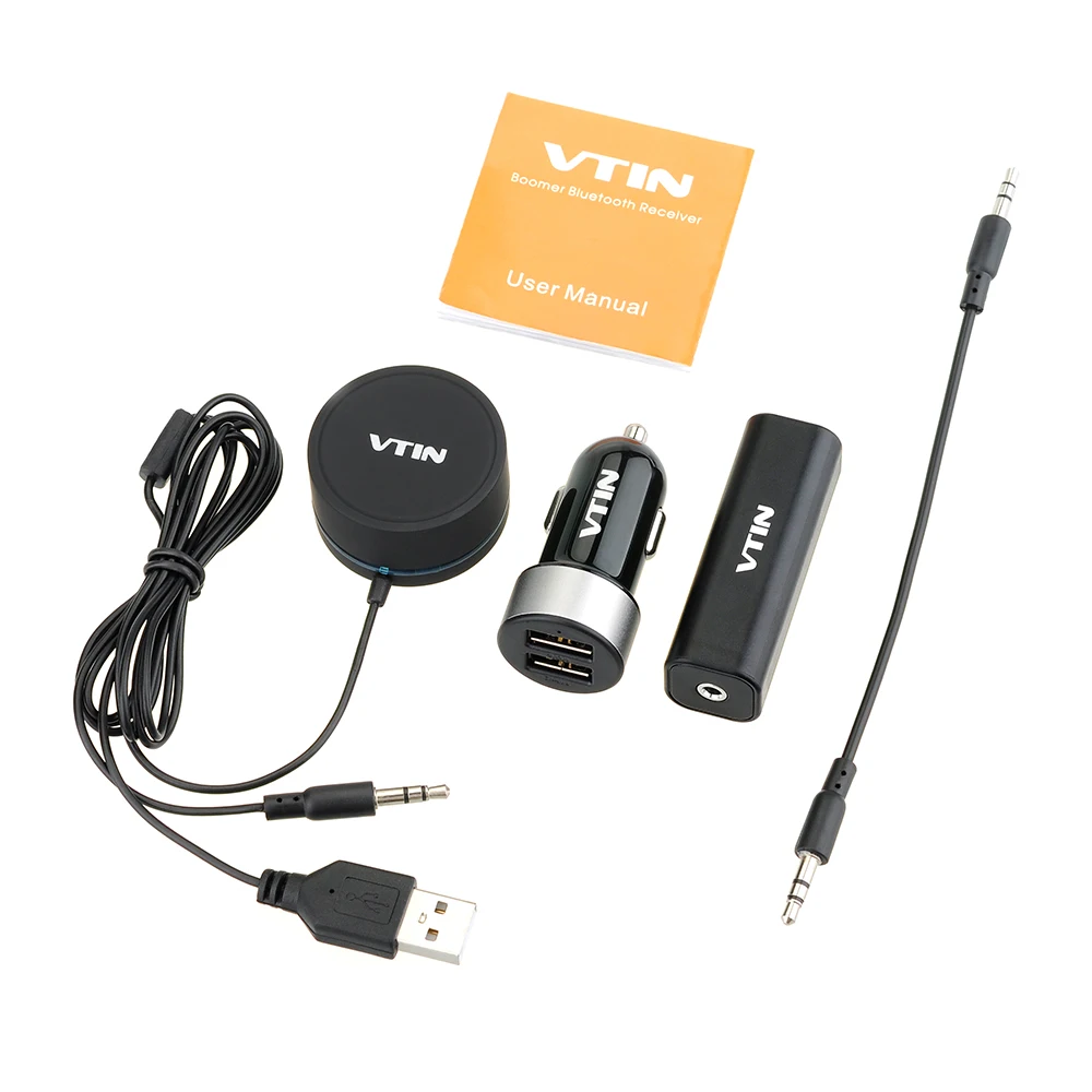 Автомобильный комплект VicTsing Bluetooth 4,0 с поддержкой громкой связи, беспроводной автомобильный стерео аудио музыкальный приемник 3,5 мм Aux вход, два порта, USB Автомобильное зарядное устройство