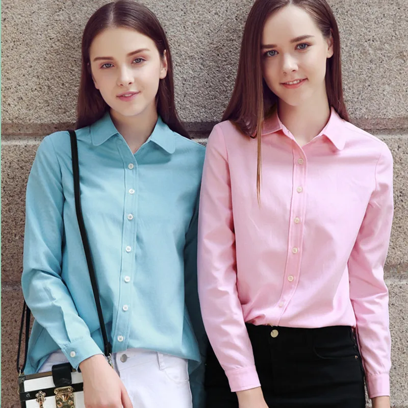 Женские блузки с длинным рукавом nvyou gou белые синие однотонные офисные рубашки на