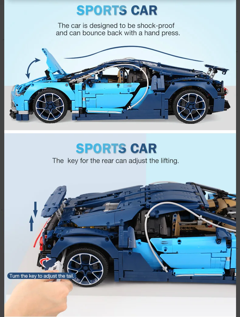 20086 Bugatti чугун гоночный автомобиль наборы совместимы с 42083 строительные блоки технические модельный кирпич автомобиля игрушки для мальчика