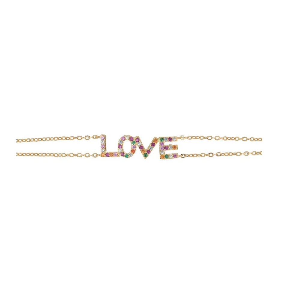 valentines gift for lover 2019 new fashion double chain love letter colorful girlfriend Alphabet bracelet |