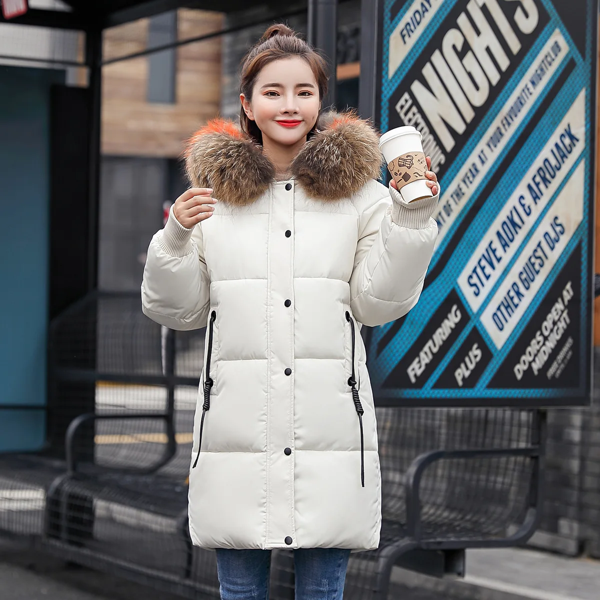 

2019 Winter New Pattern Easy Cotton Girls Long Fund Will Code Thickening Cotton-padded Clothes Woman Heavy Seta Lead Loose Coat