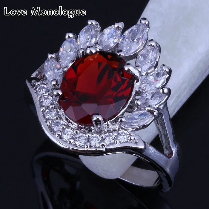 Любовный монолог Горячая распродажа! Женское кольцо серебряного цвета красное