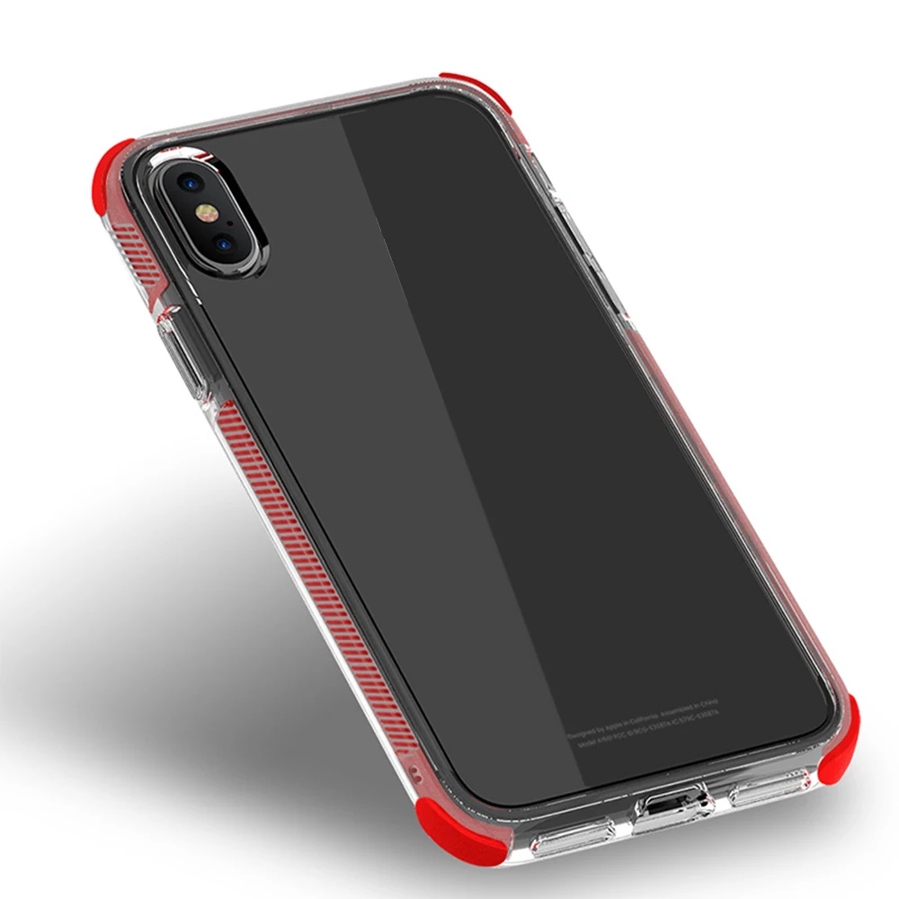 red Для iphone XS чехол для iphone X Xs чехол для MAX XR чехол s Роскошный силиконовый прозрачный мягкий чехол Стильный чехол - Цвет: red