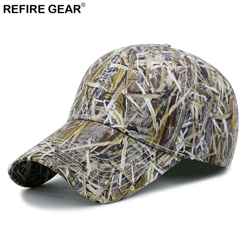 

ReFire Gear Outdoor Camouflage Hiking Cap Men Summer Conceal Cap Man's Outfitter Hat Fishing Hunting Airsoft Leaves Camo Caps