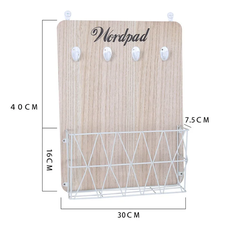 

Nordic Creative Wooden Storage Holders Multifunction Wall Hanging Key Hooks Decoration Baskets Practical Book Sundries Organizer