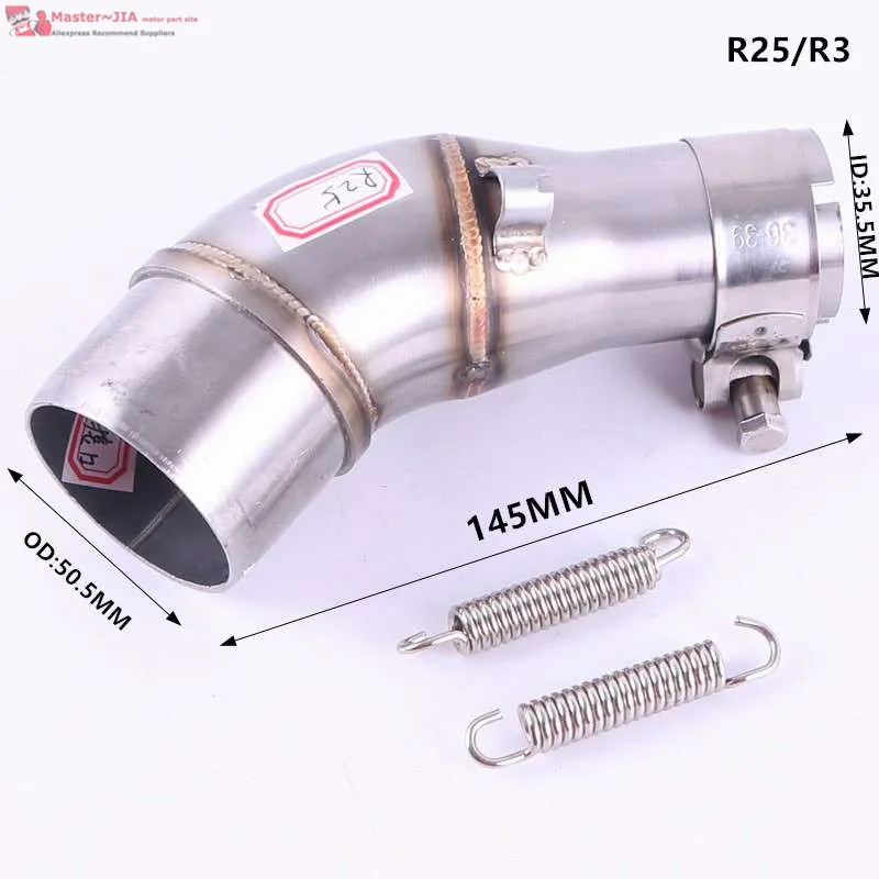 R25 ER6N R25 R3 GP адаптер средняя выхлопная труба мотоцикла глушитель Соединительная труба средняя секция для kawasaki Ninja 250 250R Z250 Z300 Q - Цвет: R25