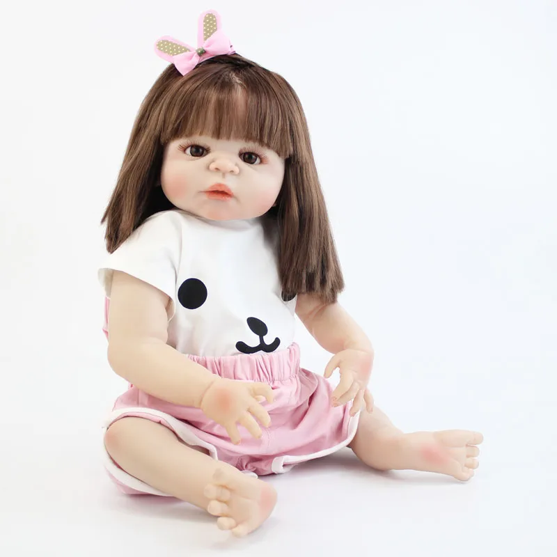 BZDOLL 22 &quotполностью силиконовый новорожденный девочка Кукла Реалистичная