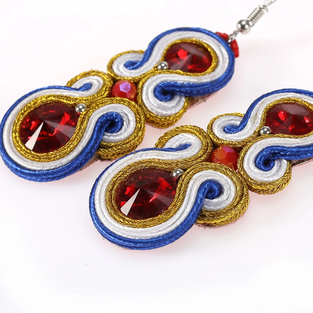 Этнические плетеные висячие серьги ручной работы Индивидуальные ювелирные