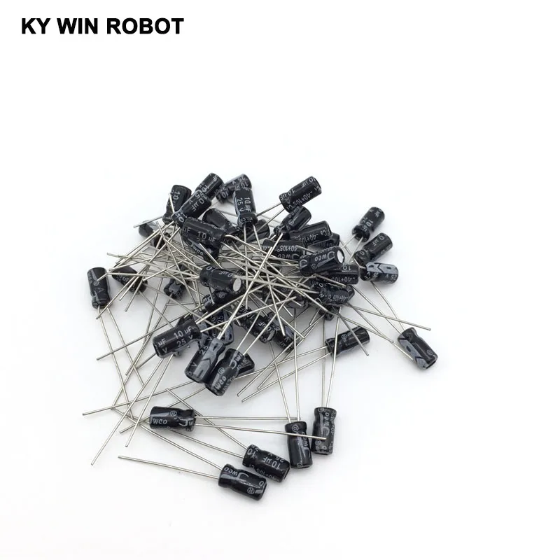 

10UF 25V 10mf 105C 4X7mm Aluminum Electrolytic Capacitor 25V10UF radial lead 100pcs