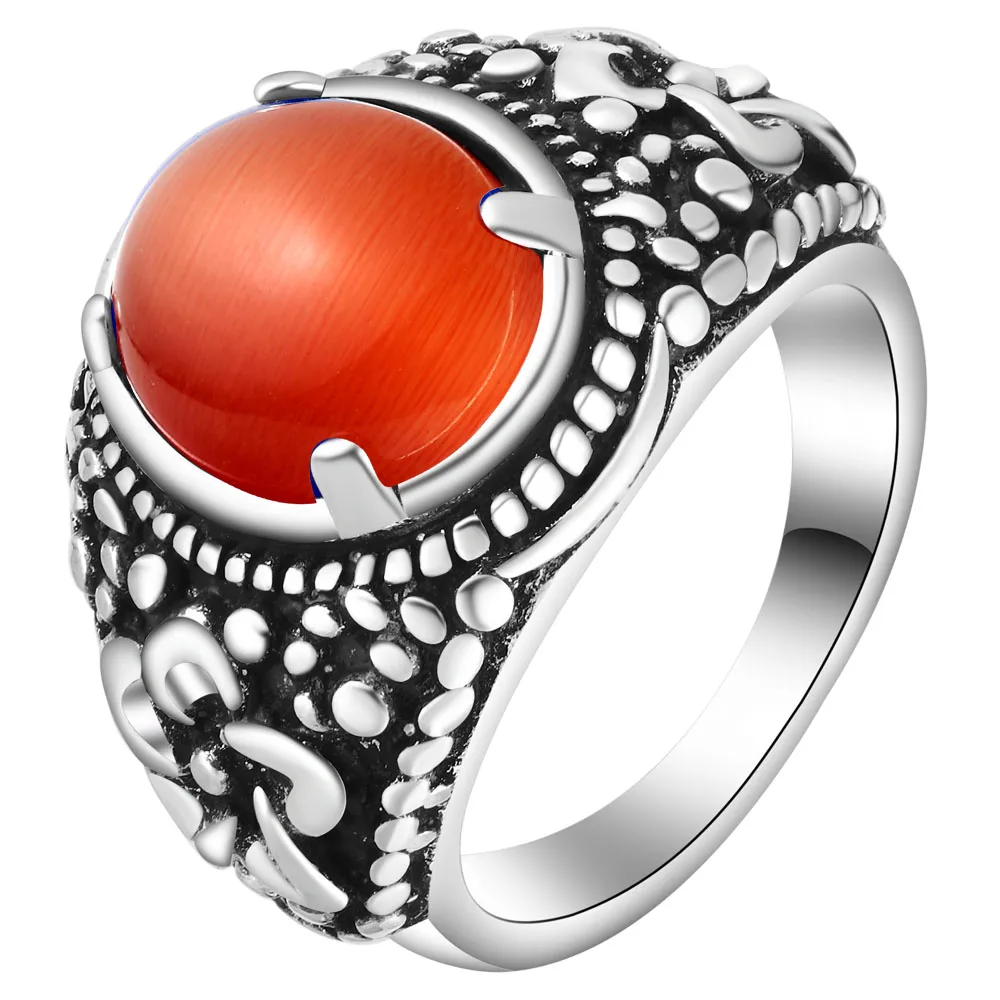 Женское кольцо с серебряным покрытием и искусственным драгоценным камнем|gemstone