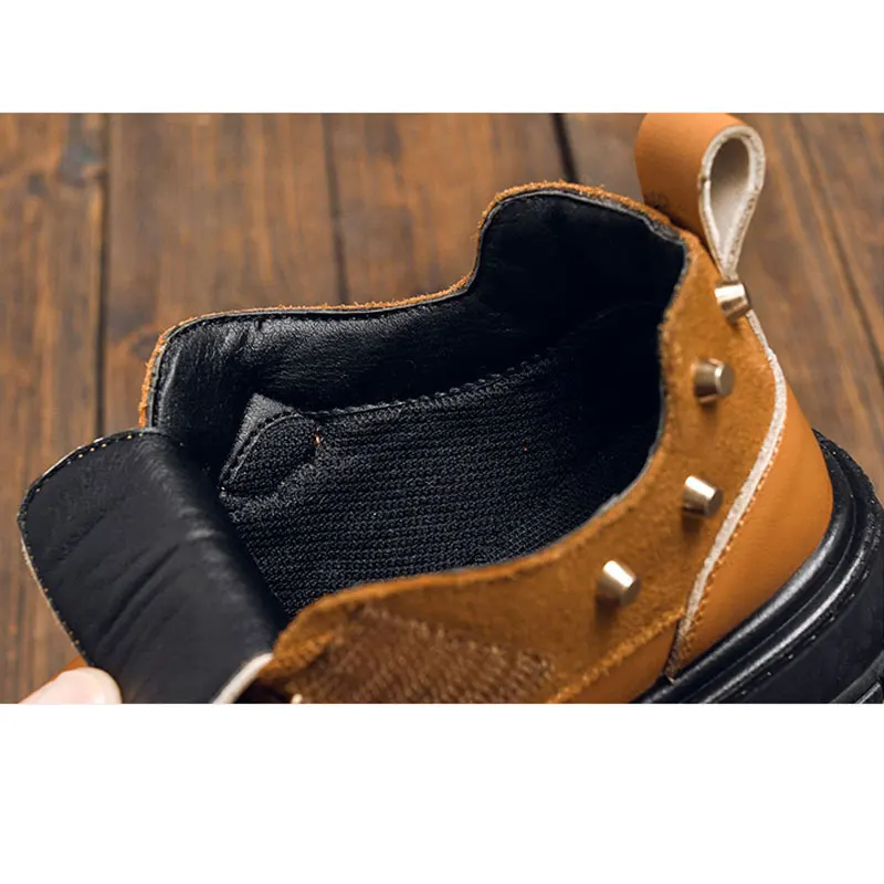 

Children Genuine Leather Shoes Vintage Round Toe Fashion Dress Shoes for Boys Slip-resistant Moccasin Size 26-37 Single Shoes