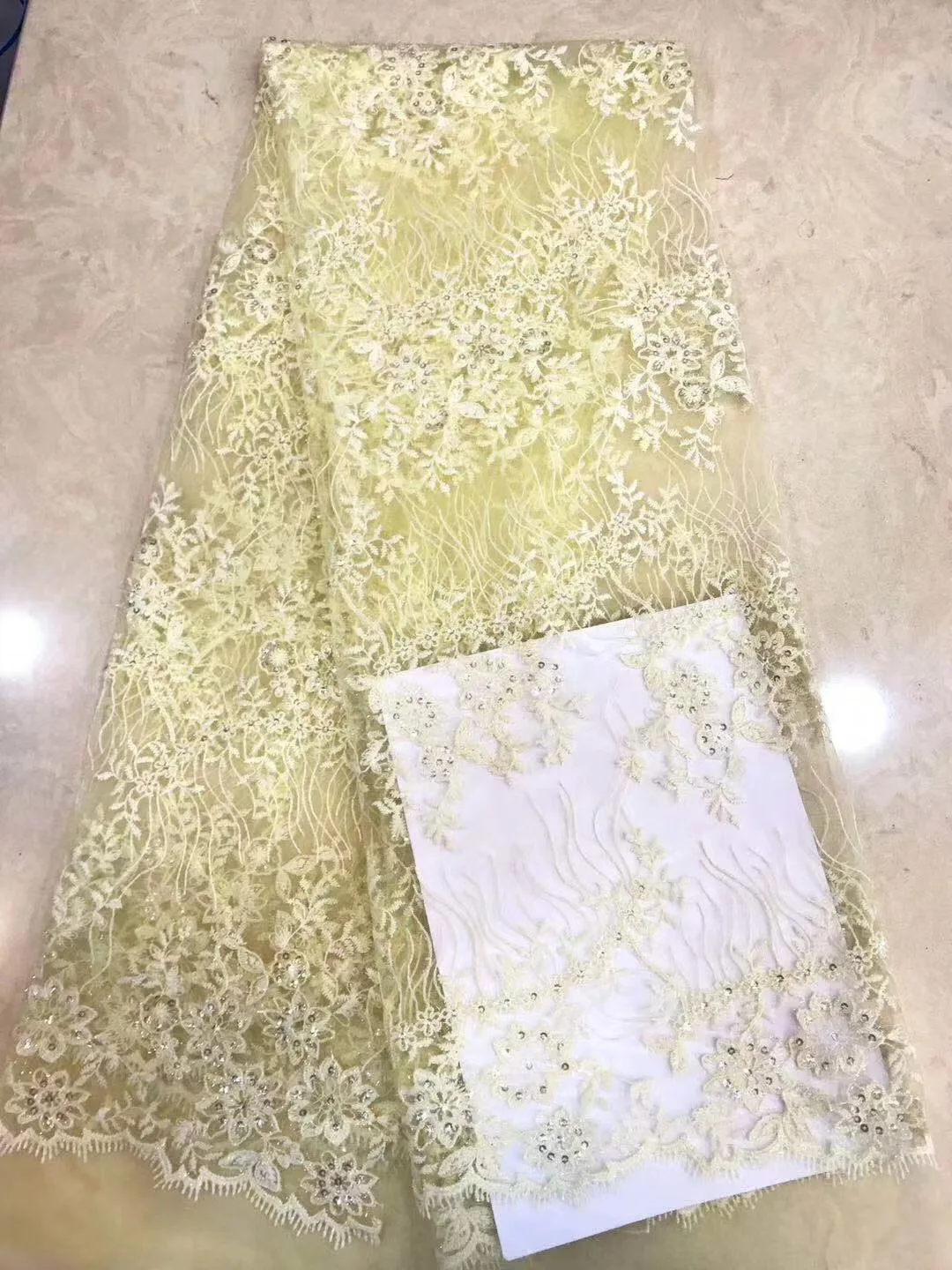 Нигерийская кружевная ткань высокого качества африканская с бусинами кружевной