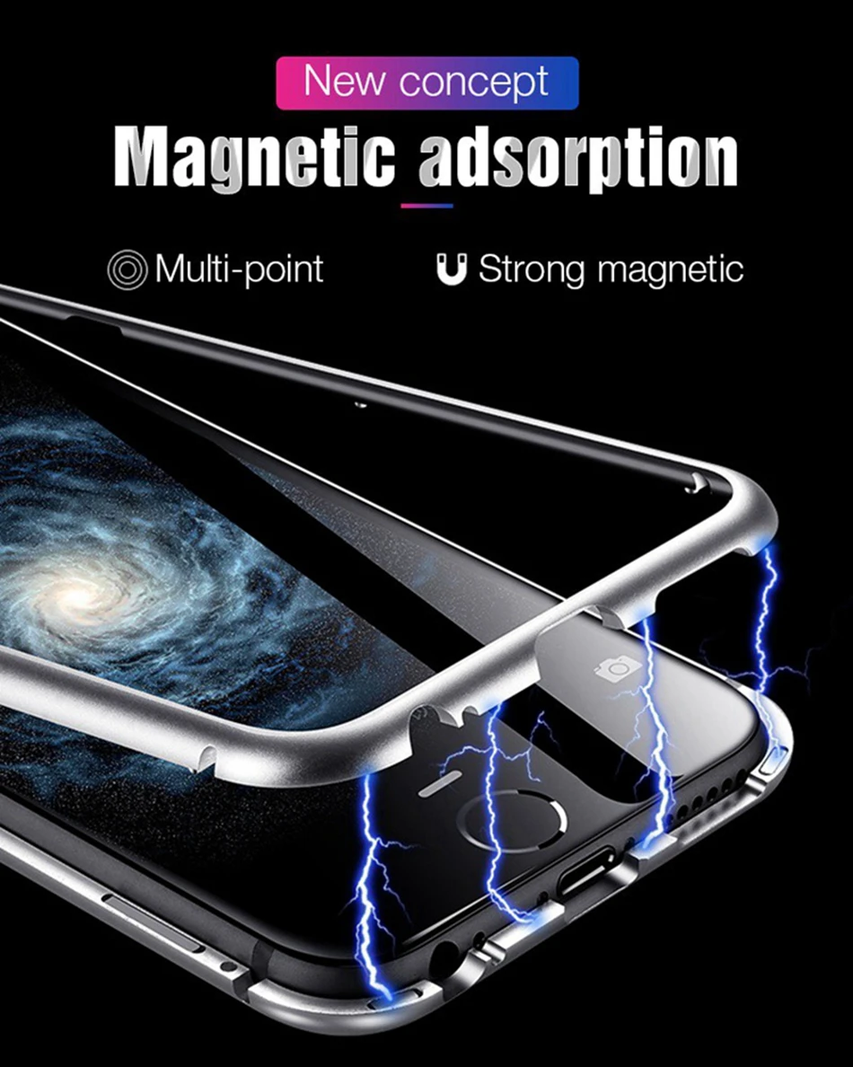 FLOVEME Магнитный адсорбционный флип-чехол для iPhone X, 8, 7 plus, закаленное стекло, задняя крышка для iPhone XS, XR, XS MAX, чехол, роскошный бампер