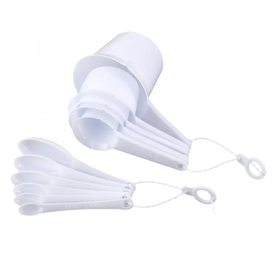 11 шт Пластиковые мерные ложки чашки со шкалой кухонные столовые ручки аксессуары