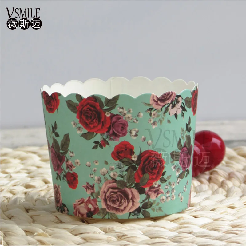 Большой размер 50 шт красивые цветы темы бумага выпечки кекс чашки лайнер Маффин