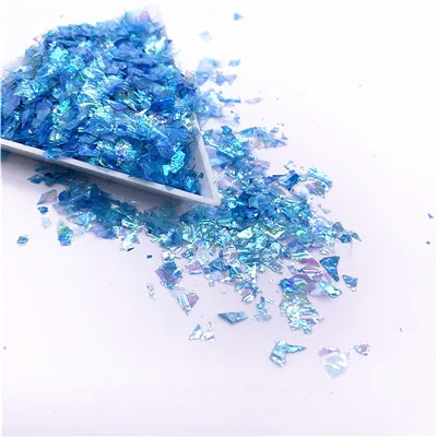 AB Light Blue 20 г/упак. неровные бумажные Блестки для ногтей своими руками, цветные блестки для ногтей, блестки для 3D дизайна ногтей, украшения - Цвет: AB Light Blue