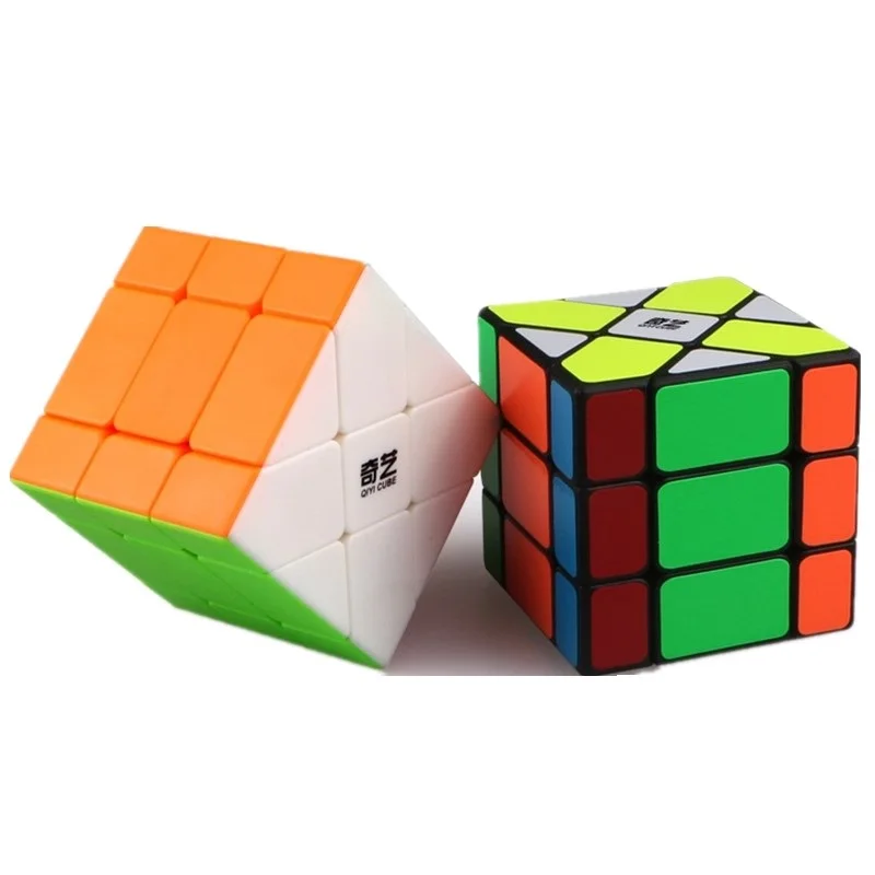 

Многоцветная или черная игрушка-головоломка с изменяющейся кромкой 3x3x3 скоростной магический куб Твист Головоломка IQ игра 3x3 QIYI ABS гладкая